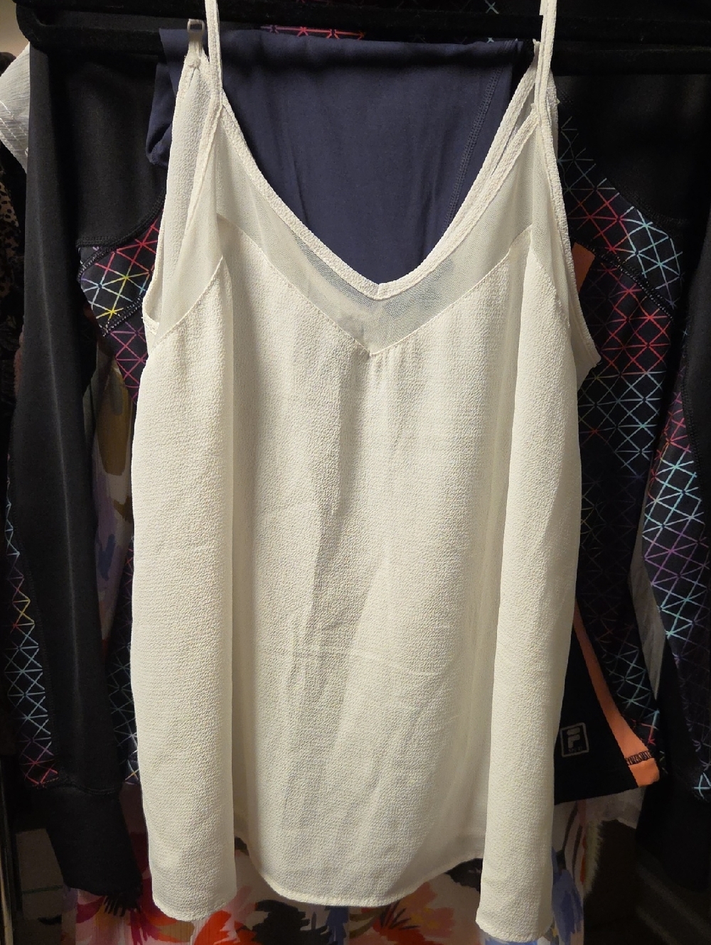Heart Hips Ivory V-Neck Textured Tank Top